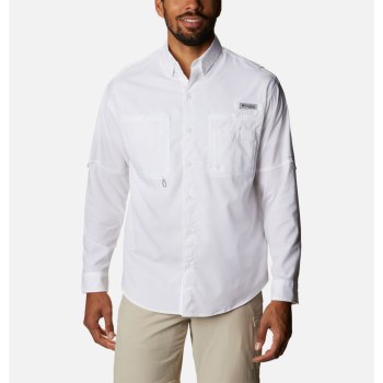 Columbia Muške Košulje - PFG Crystal Springs Long Sleeve Bijele | DSNE-42796